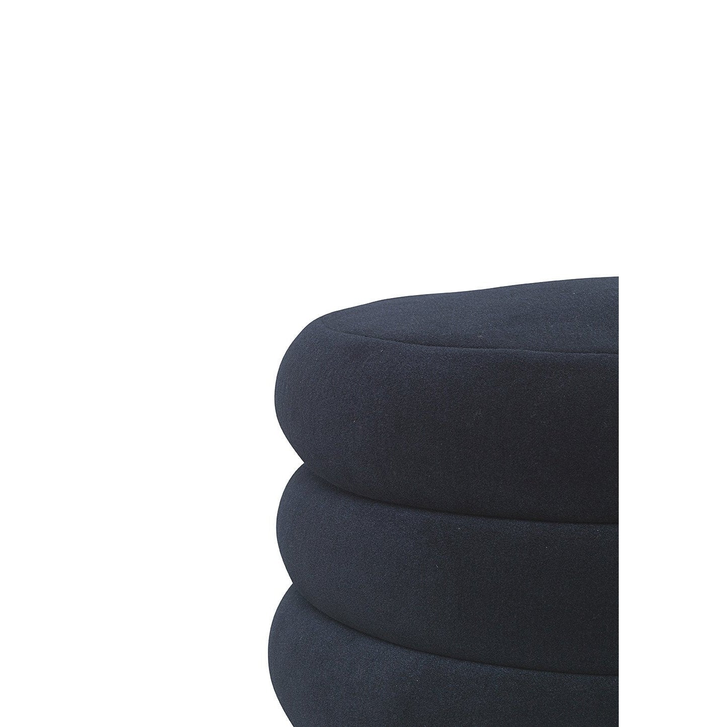 Ferm Living Pouf Tabouret Rond Bleu Foncé, ø42cm