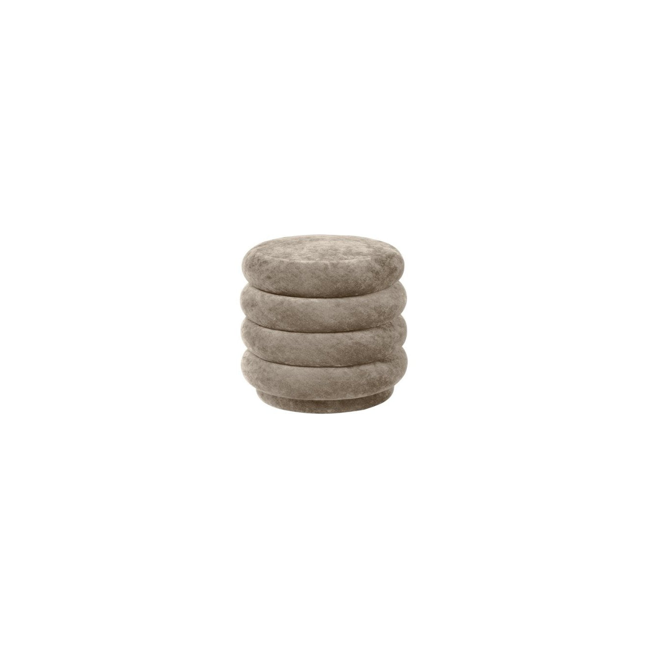 Ferm Living Pouf Round Stool Fadet Velvet Beige 26, Small