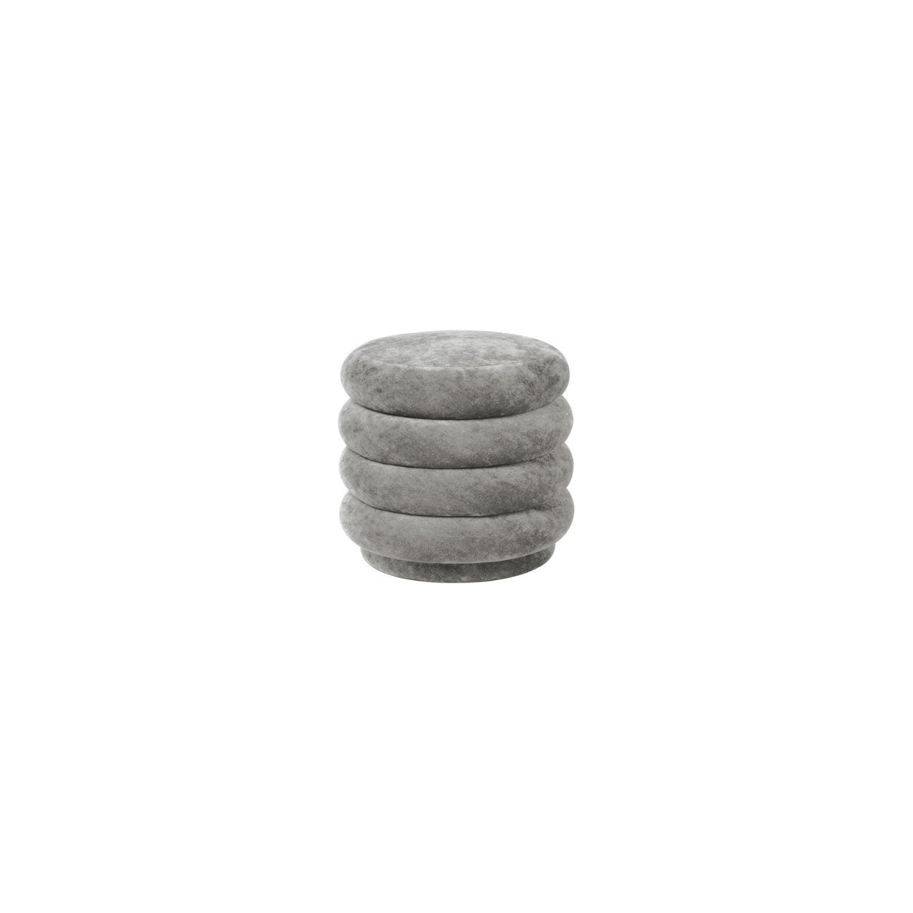 Ferm Living Pouf Round Stuhl Fadet Velvet Beton 17, klein