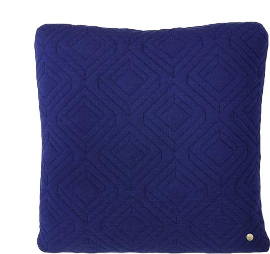 Ferm Living Quilt Cushion Dark Blu, 45 X 45 Cm