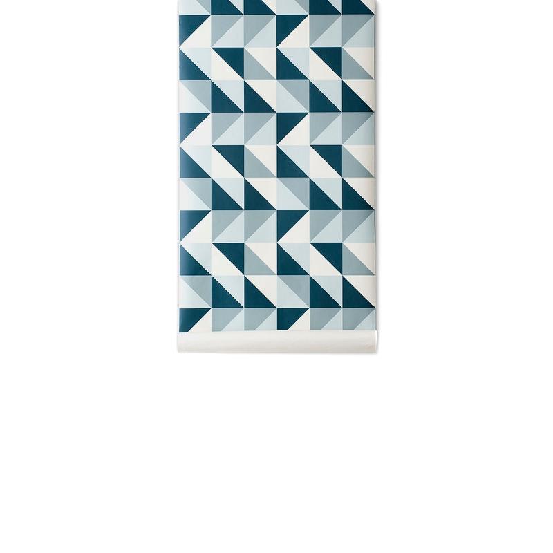 Ferm Living Remix Wallpaper, Blue