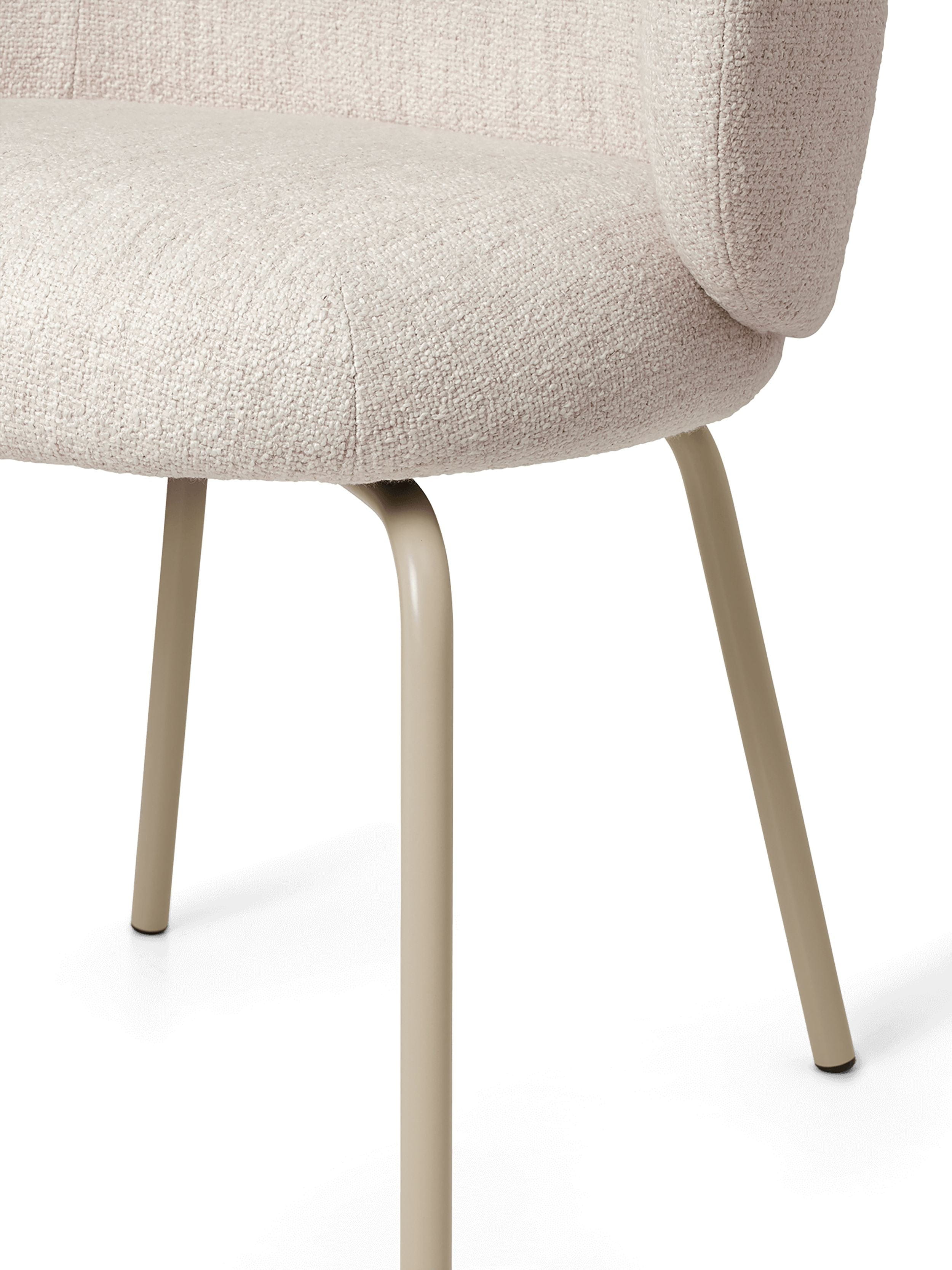 Ferm Living Rico Essstuhl Bouclé, aus Weiß/Beige