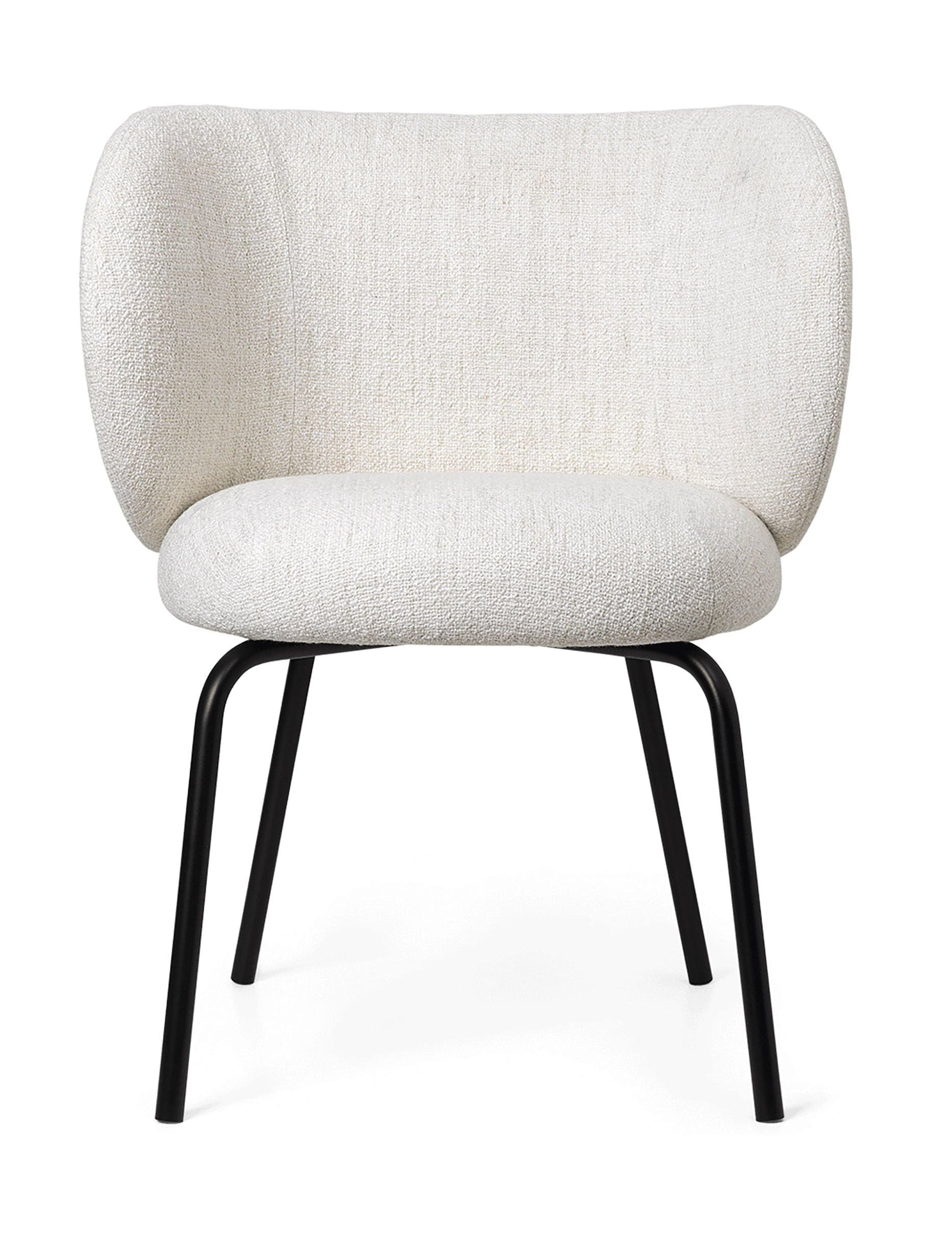 Ferm Living Rico Silla de comedor Bouclé, Off White/Black