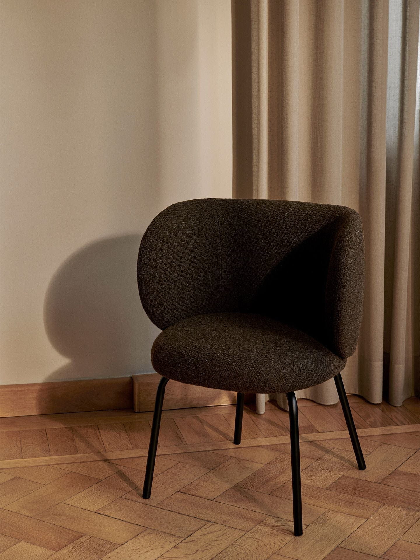 Ferm Living Rico Dining Chair Hallingdal, Dark Grey/Black