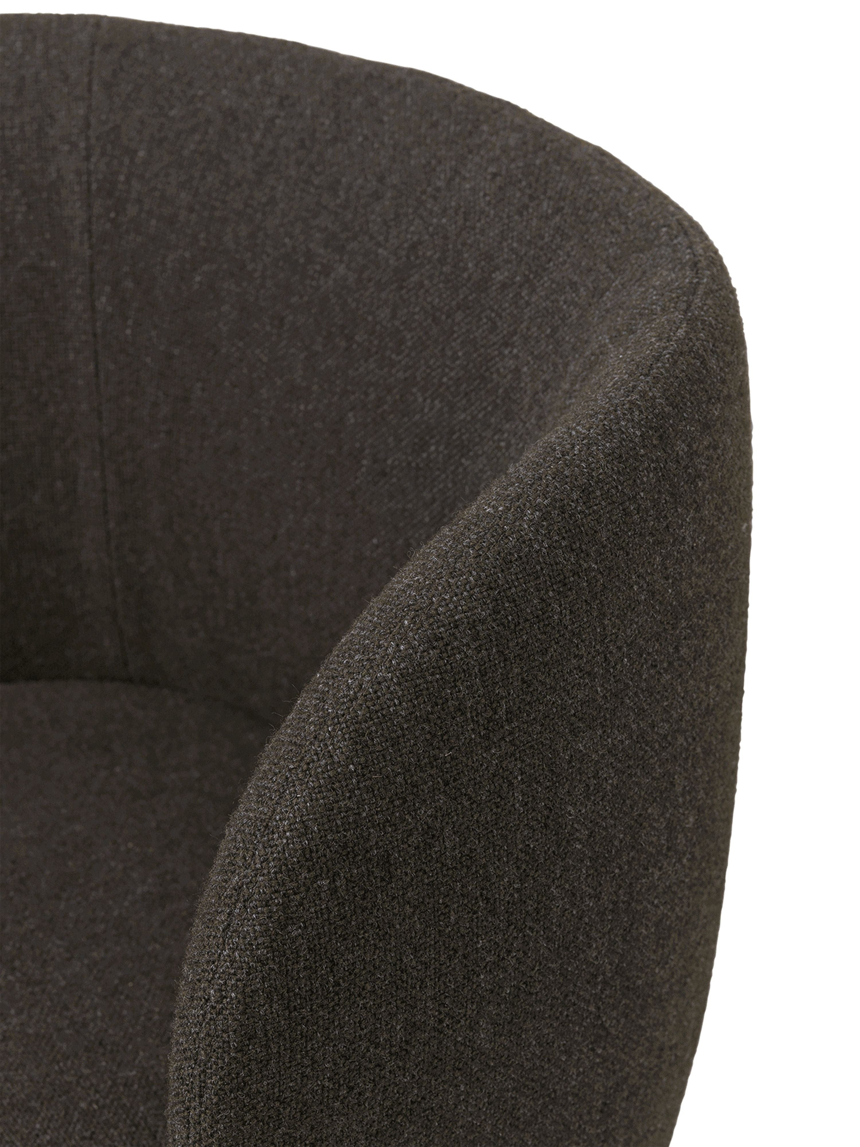 Ferm Living Rico Dining Chair com articulação giratória Hallingdal, cinza escuro/cromo