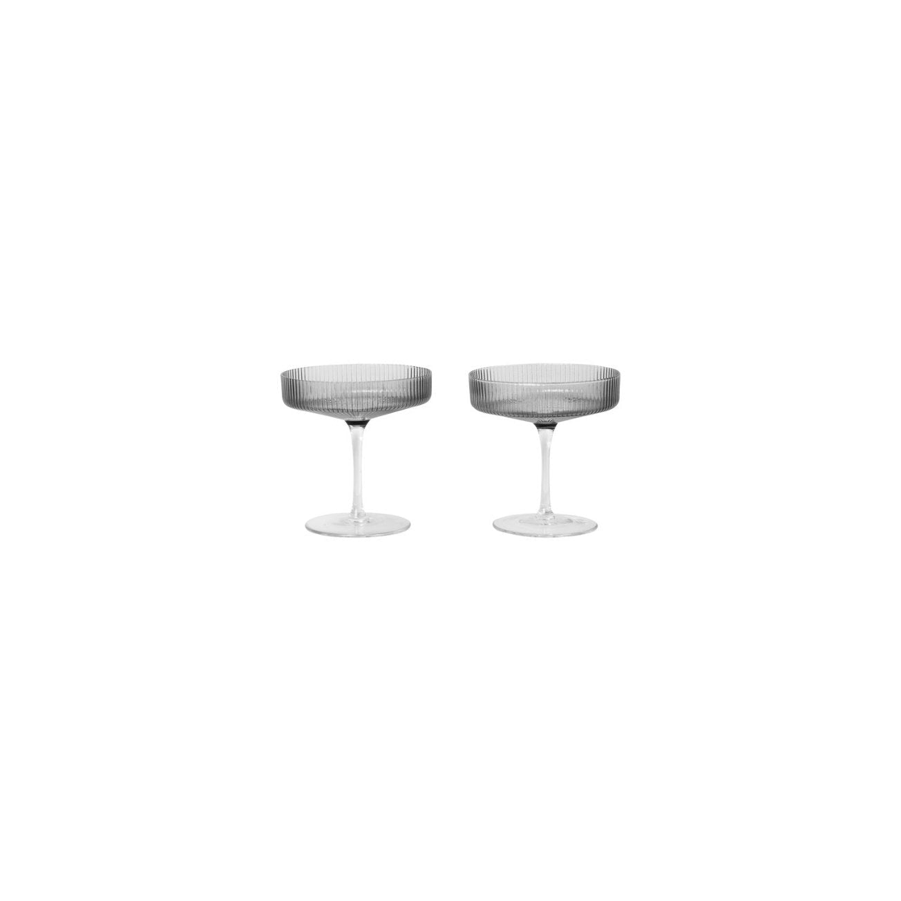 Ferm Living Ripple Champagne Glass, Set 2 Pcs