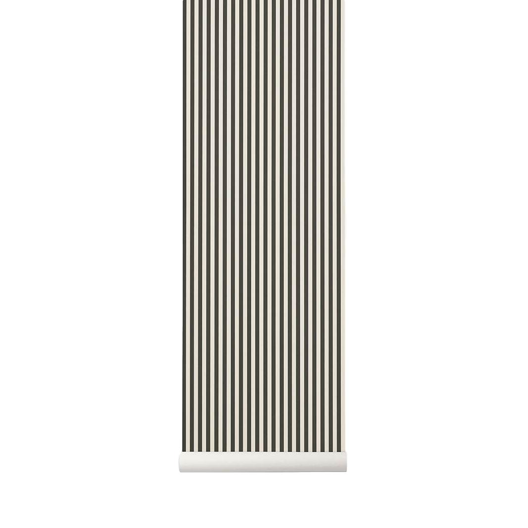 Ferm Living Thin Lines Tapet, Grøn/Broken White