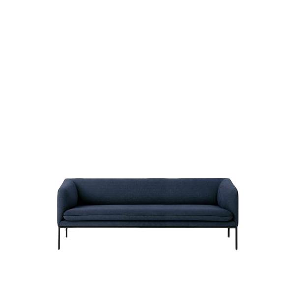 Ferm Living Draai Sofa 3 katoen, vast blauw