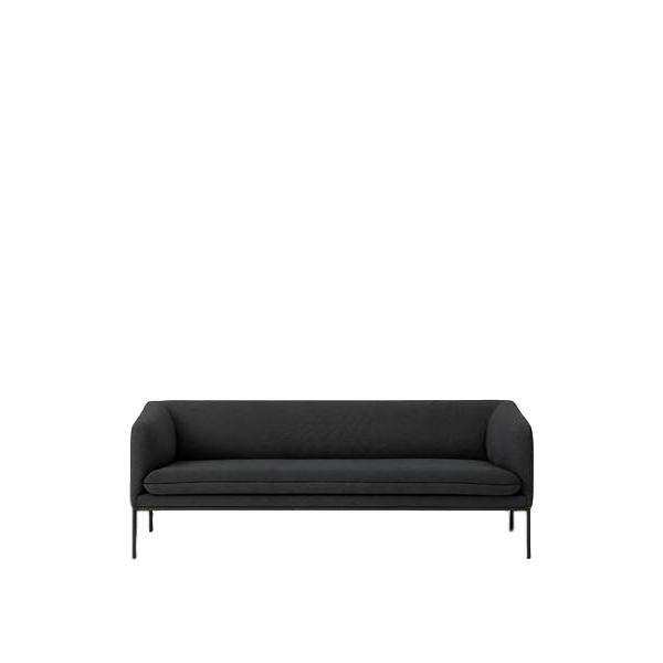Ferm Living Turn Sofa 3 Coton, Gris Foncé Uni