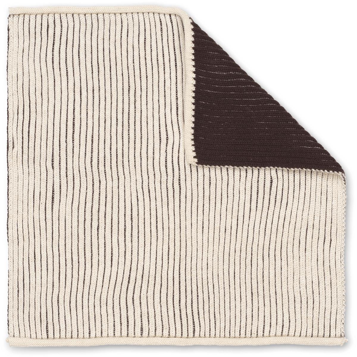 Ferm Living Torchon Double Chocolat/Blanc Cassé, 2