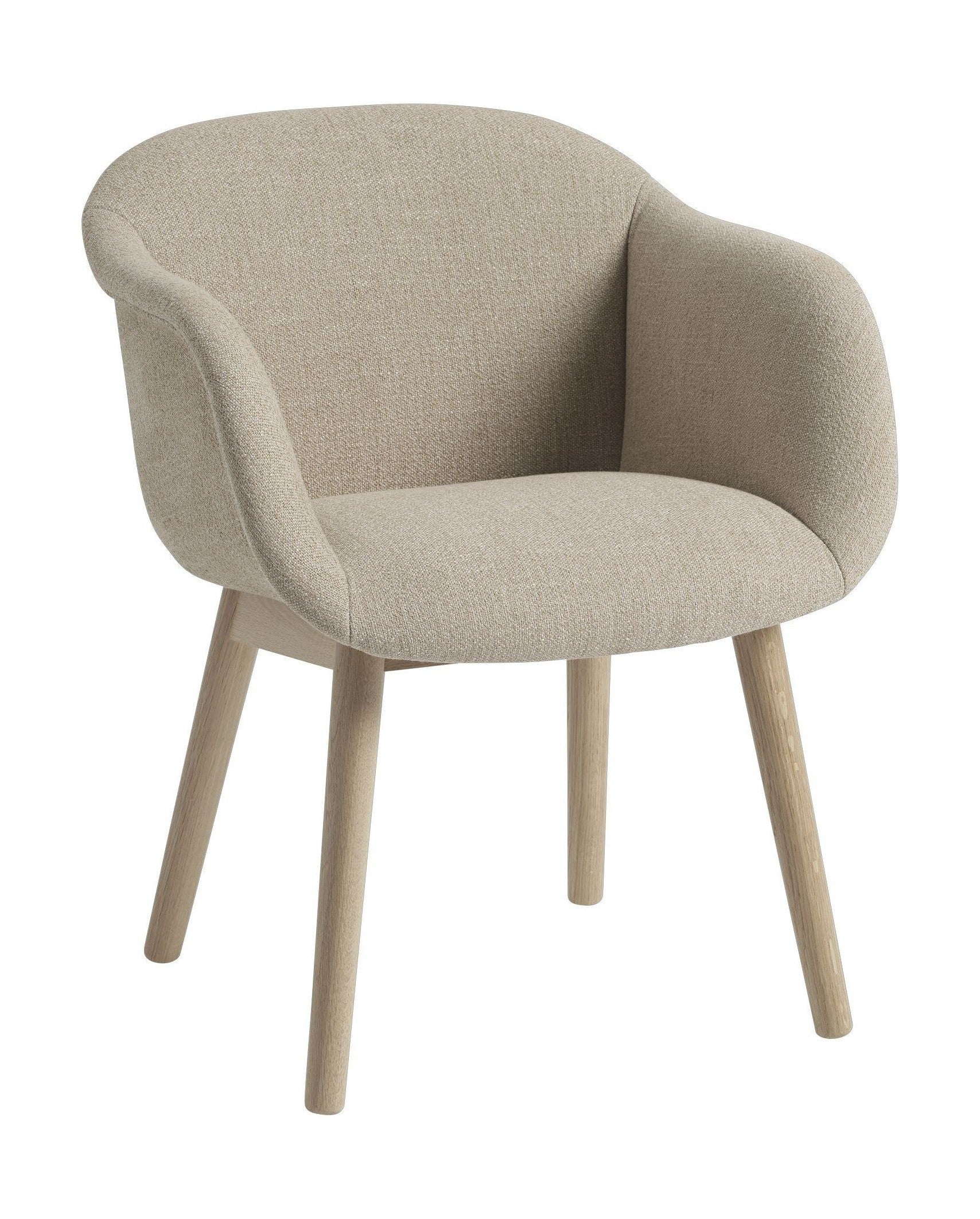 Muuto Fiber Soft fåtölj träbas, Ecriture/Oak