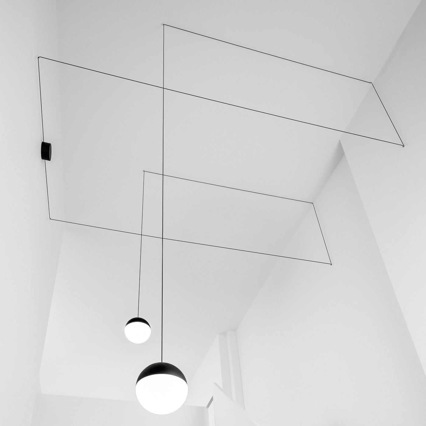 Flos String Light Ball Head Pendant Lamp 22m sort med app Casambi