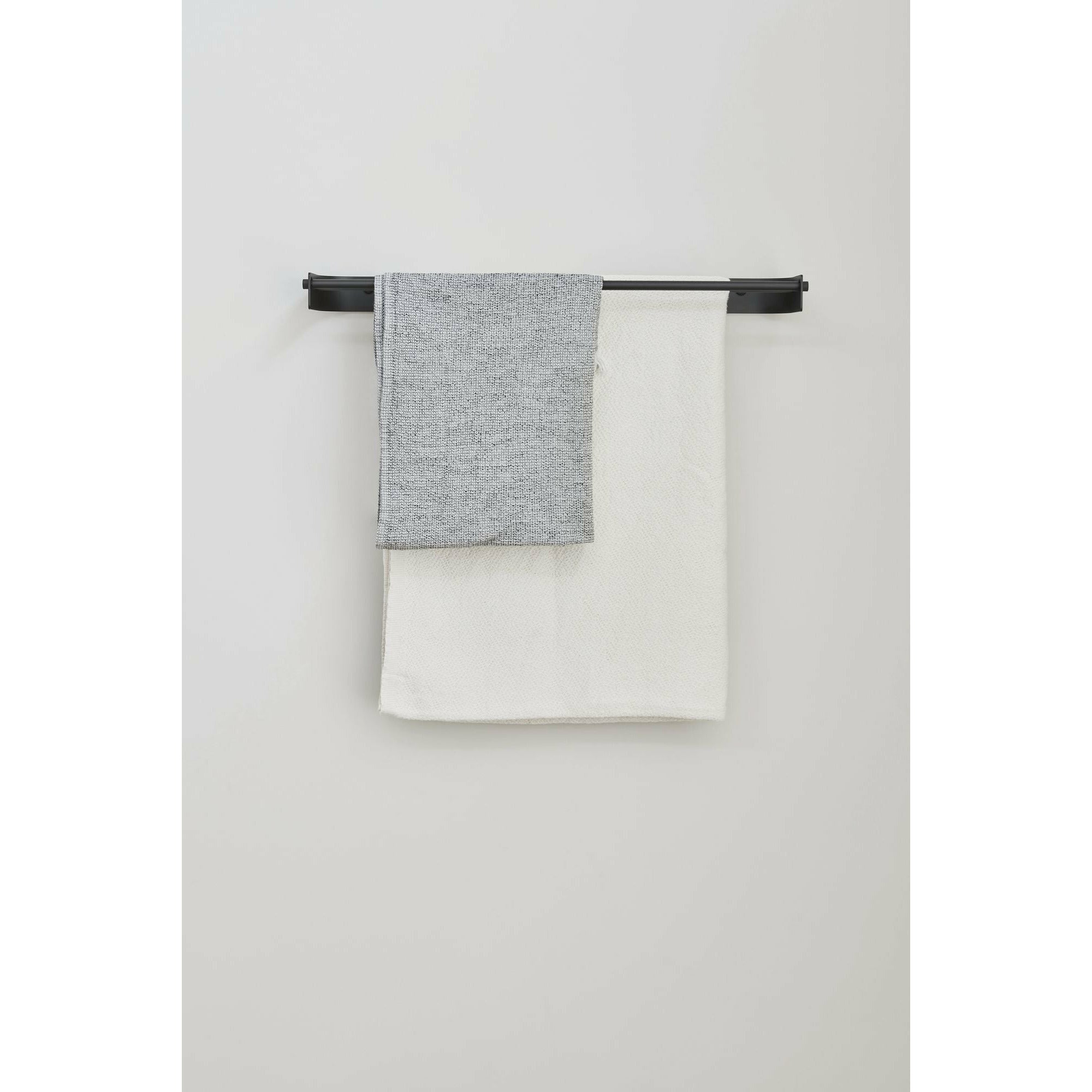 Form & forfine bue håndklædestang dobbelt. Sort stål