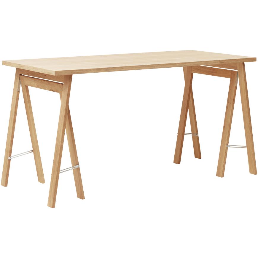 Form und Verfeinerung linearer Tischplatten 125x68 cm. Weiß geölte Eiche