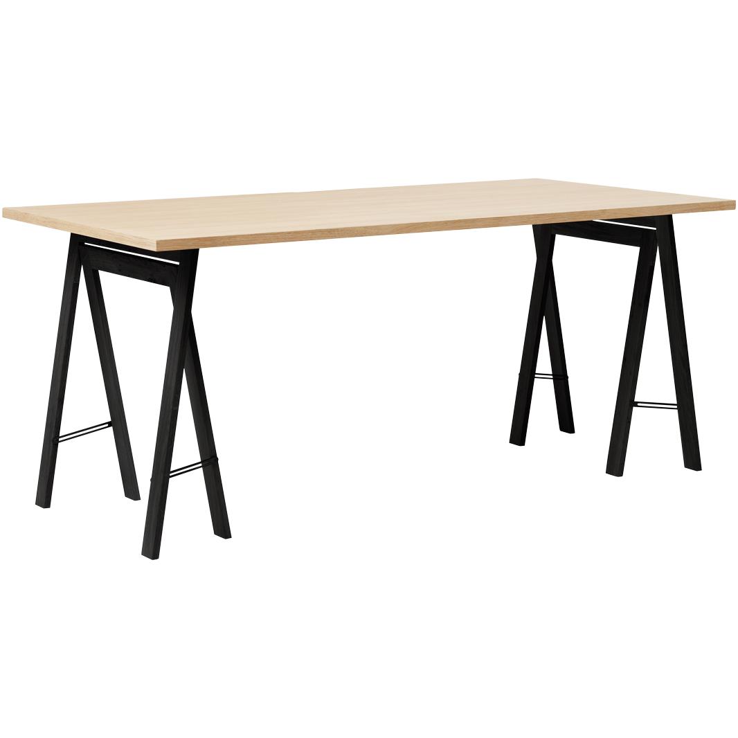 Form und Verfeinerung linearer Tischplatten 165x88 cm. weiße Eiche