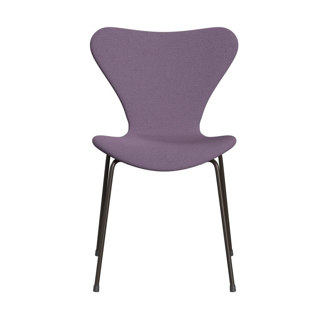 Fritz Hansen 3107 chaise pleine d'ameublement, bronze brun / capture léger violet