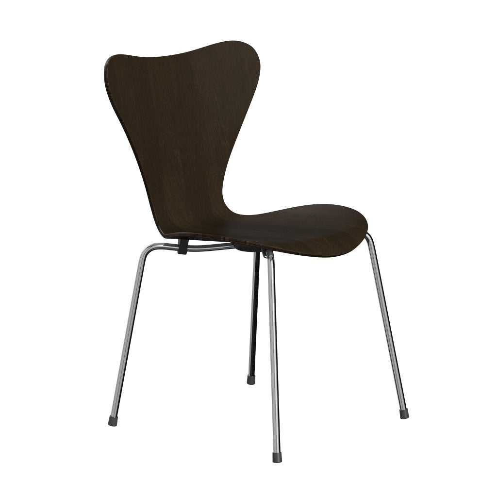 Fritz Hansen 3107 Chair Unupholstered, Chrome/Dark Stained Oak