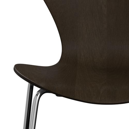 Fritz Hansen 3107 Chair Unupholstered, Chrome/Dark Stained Oak