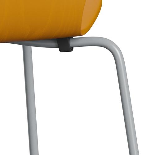 Fritz Hansen 3107 chaise uncupolstered, gris argenté / cendre coloré jaune
