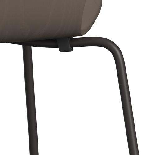 Fritz Hansen 3107 chaise unopolyster, graphite chaud / cendres colorées argile profonde