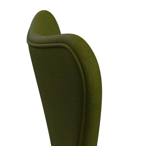 Fritz Hansen 3107 chaise pleine d'ameublement, bronze brun / toile verte d'herbe claire