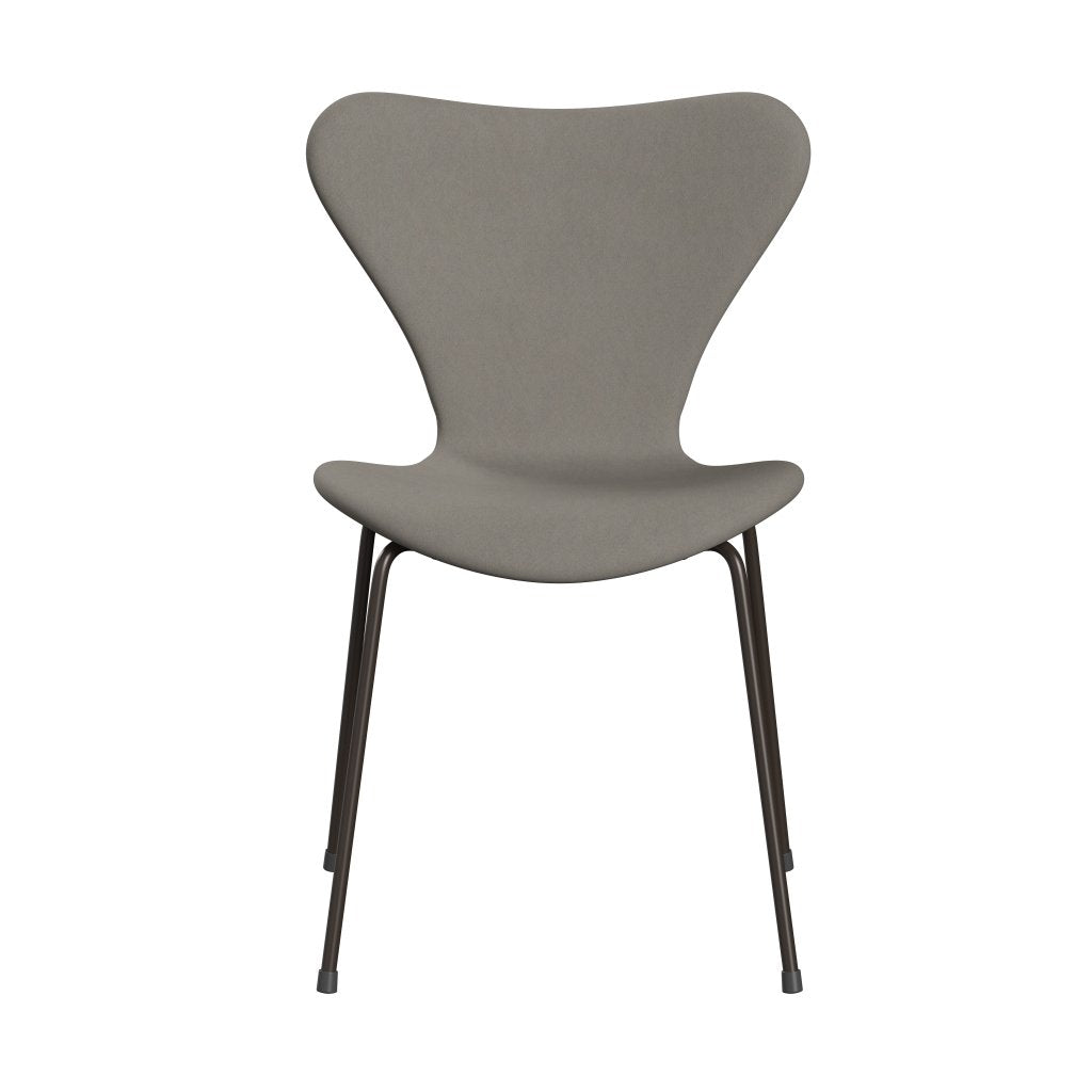 Fritz Hansen 3107 Stuhl Vollbeziegele, braune Bronze/Komfort Grau (C60003)