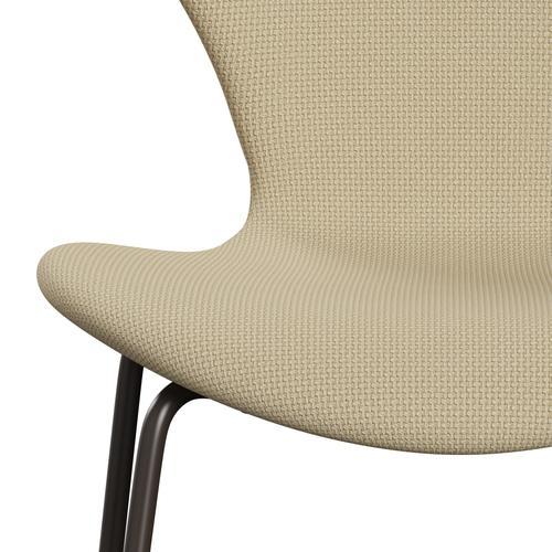 Fritz Hansen 3107 Stuhl Vollbeziegele, braune Bronze/Diablo -Elfenbein