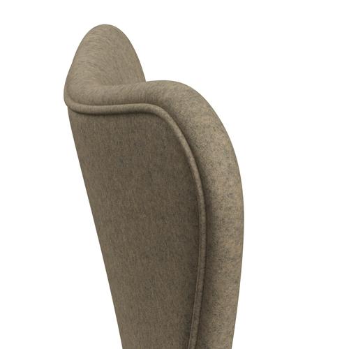 Fritz Hansen 3107 Chair Full Upholstery, Brown Bronze/Divina Melange Grey Sand