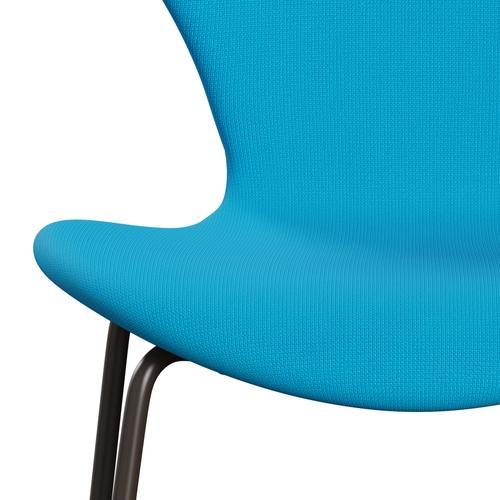 Fritz Hansen 3107 chaise pleine d'ameublement, bronze brun / renom Turquoise chaude