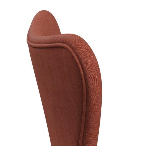 Fritz Hansen 3107 Chair Full Upholstery, Brown Bronze/Remix Rust Red