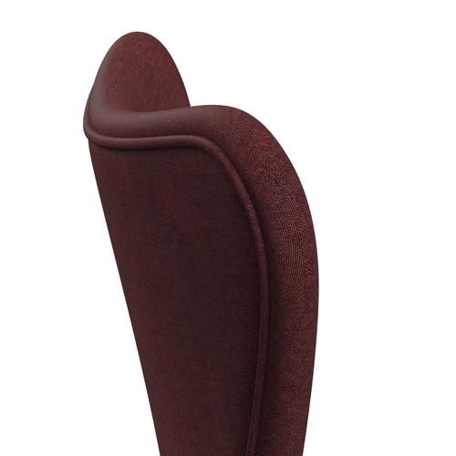 Fritz Hansen 3107 Chair Full Upholstery, Brown Bronze/Remix Wine Red