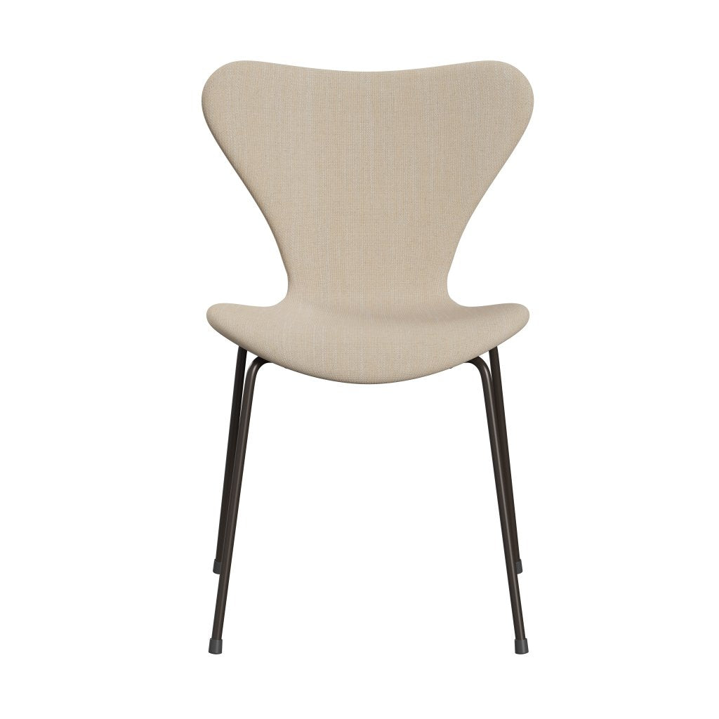 Fritz Hansen 3107 Chair Full Upholstery, Brown Bronze/Sunniva 2 Crème/Sand