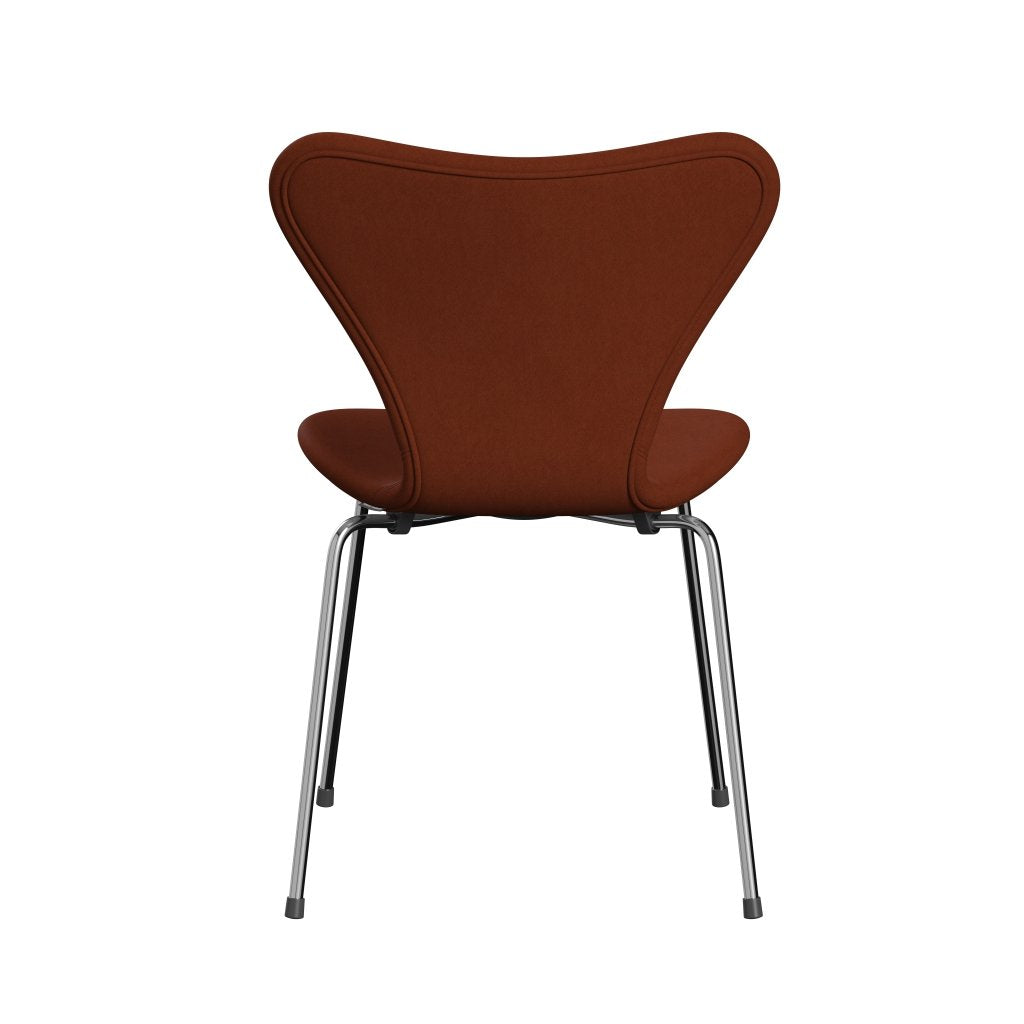 Fritz Hansen 3107 Stuhl Vollbeziegele, Chrom/Komfort Dunkelrot (C61018)