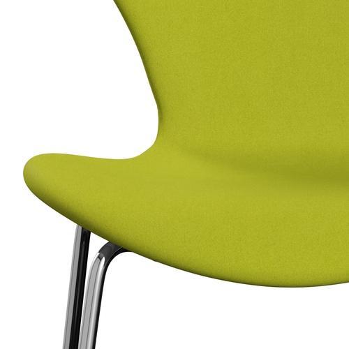 Fritz Hansen 3107 chaise complète complète, Chrome / Divina Lime