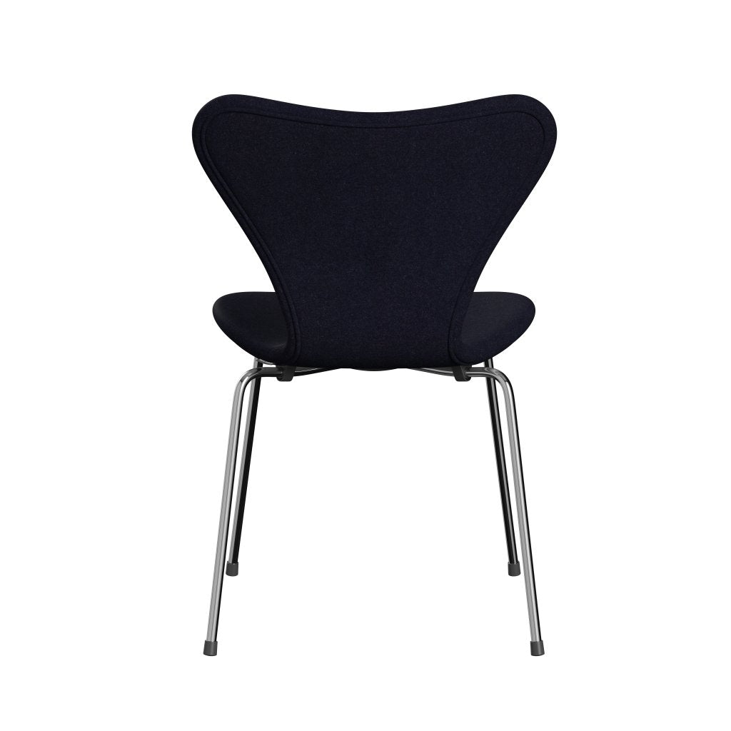 Fritz Hansen 3107 chaise complète complète, Chrome / Divina MD Navy Dark