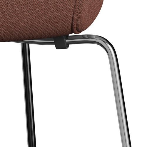 Fritz Hansen 3107 Chair Full Upholstery, Chrome/Fiord Pink