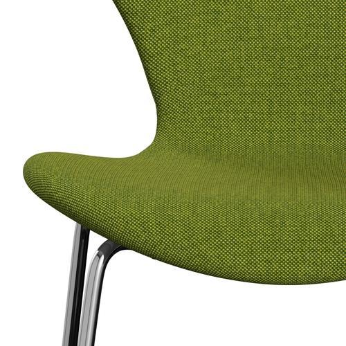 Fritz Hansen 3107 Stol Fuld polstring, Chrome/Hallingdal Green