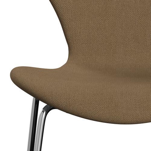 Fritz Hansen 3107 chaise complète complète, chrome / hallingdal brun clair