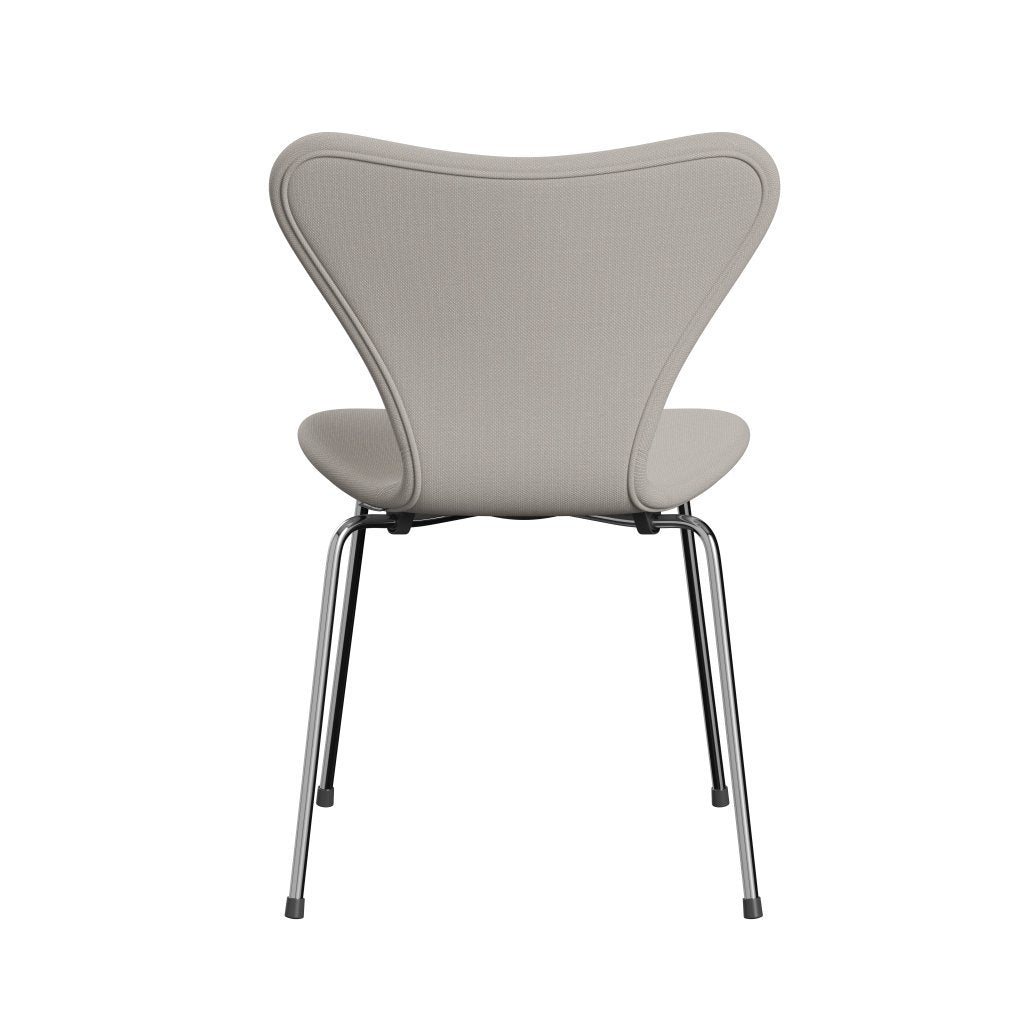 Fritz Hansen 3107 Chair Full Upholstery, Chrome/Steelcut Wool White