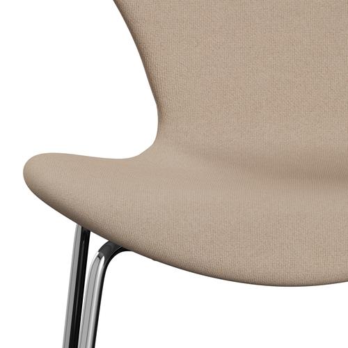 Fritz Hansen 3107 Silla tapicería completa, arena cromada/tonus