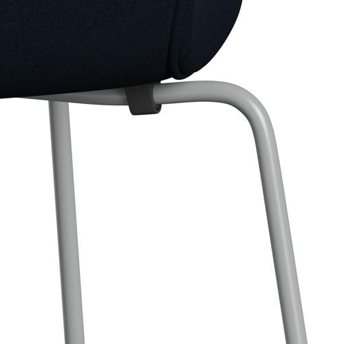 Fritz Hansen 3107 chaise pleine d'ameublement, neuf gris / divina bleu foncé