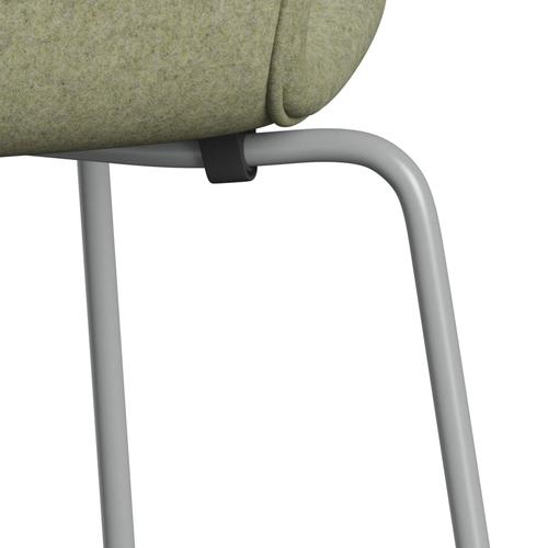 Fritz Hansen 3107 Chair Full Upholstery, Nine Grey/Divina Md Soft Green