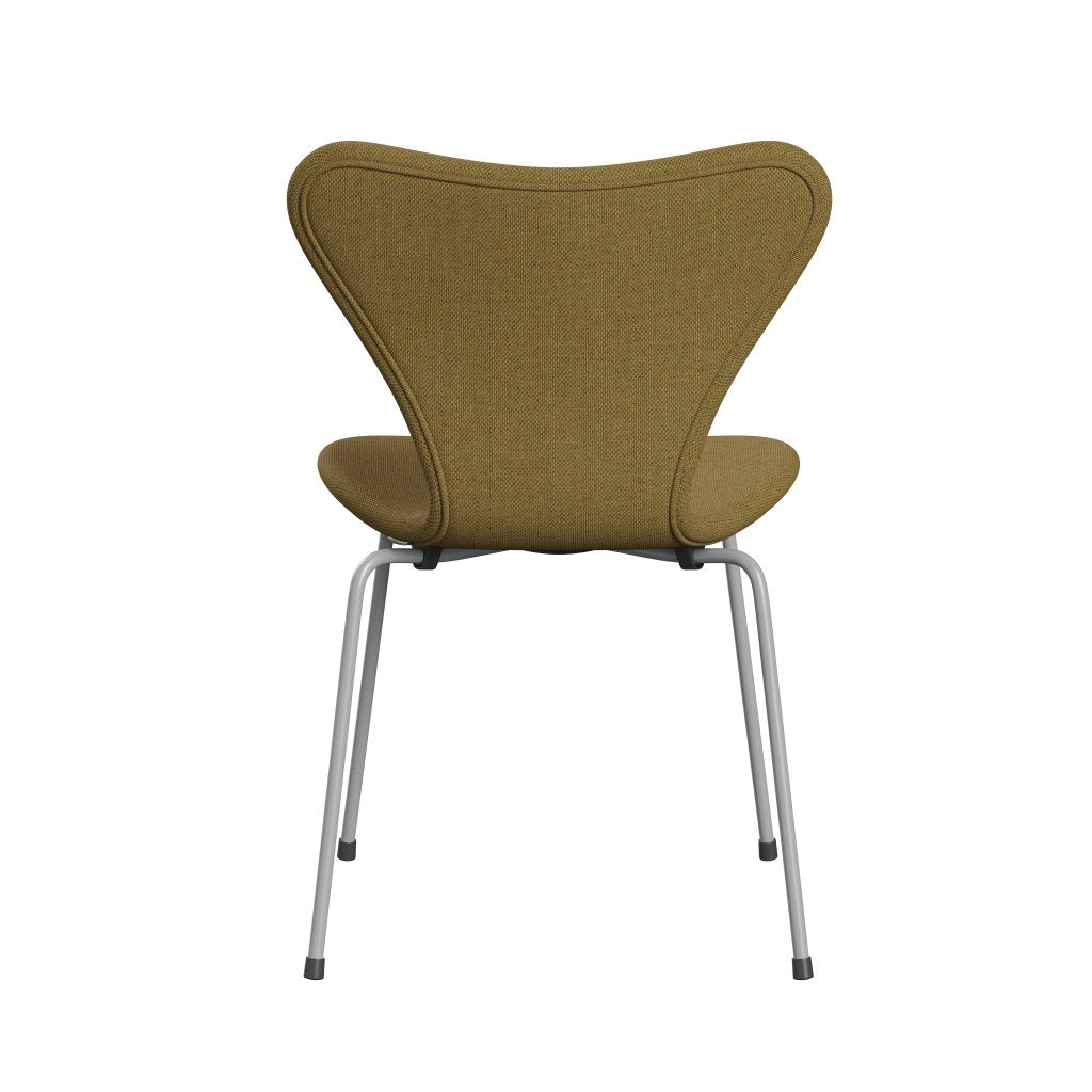 Fritz Hansen 3107 Chair Full Upholstery, Nine Grey/Re Wool Golden Yellow/Natural