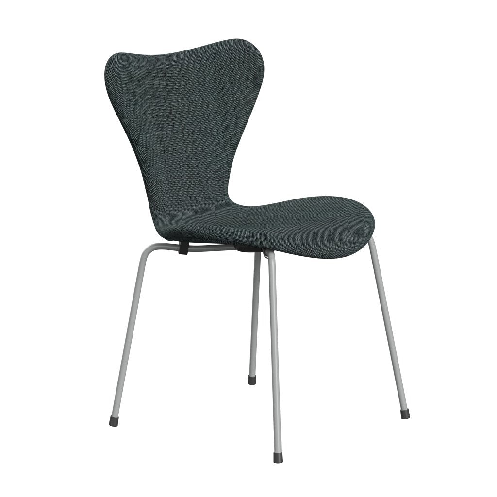 Fritz Hansen 3107 Chair Full Upholstery, Nine Grey/Sunniva 2 Black/Light Blue