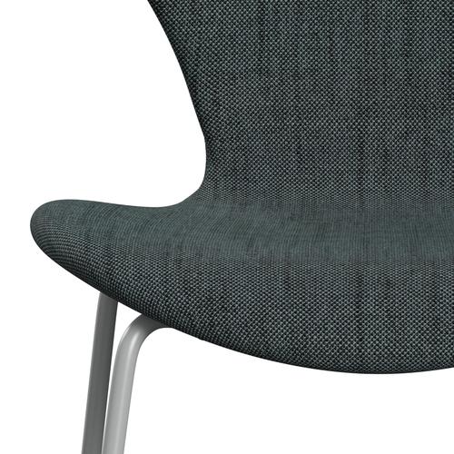 Fritz Hansen 3107 Chair Full Upholstery, Nine Grey/Sunniva 2 Black/Light Blue