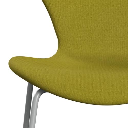 Fritz Hansen 3107 Chair Full Upholstery, Nine Grey/Tonus Lime Green