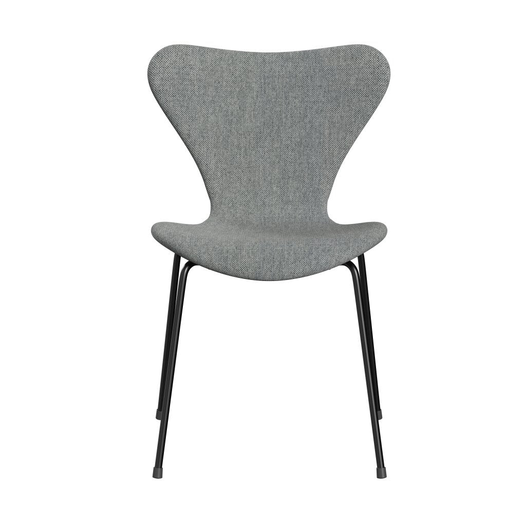 Fritz Hansen 3107 stol fuld polstring, sort/hallingdal hvid grå