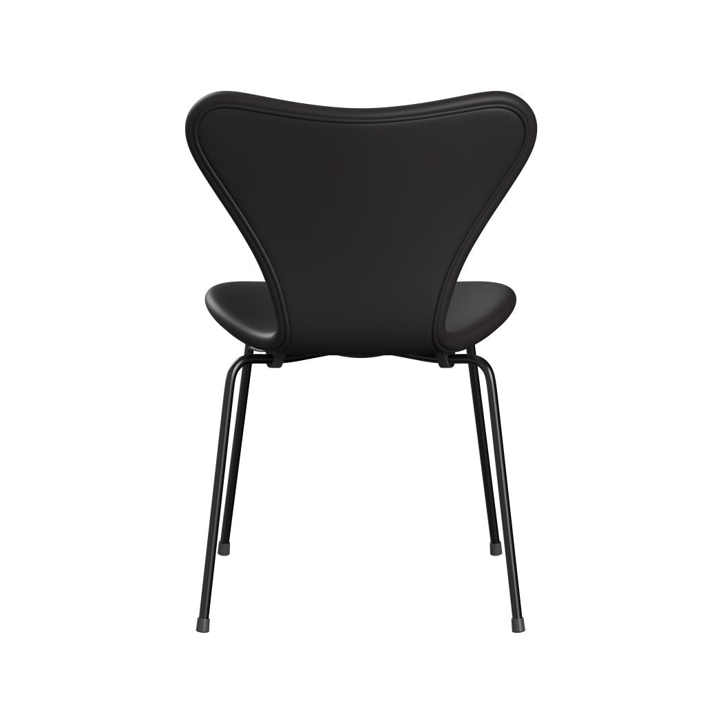 Fritz Hansen 3107 Stuhl Vollbeziegele, schwarz/weiches schwarzes Braun