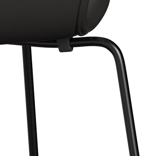 Fritz Hansen 3107 Stuhl Vollbeziegele, schwarz/weiches schwarzes Braun