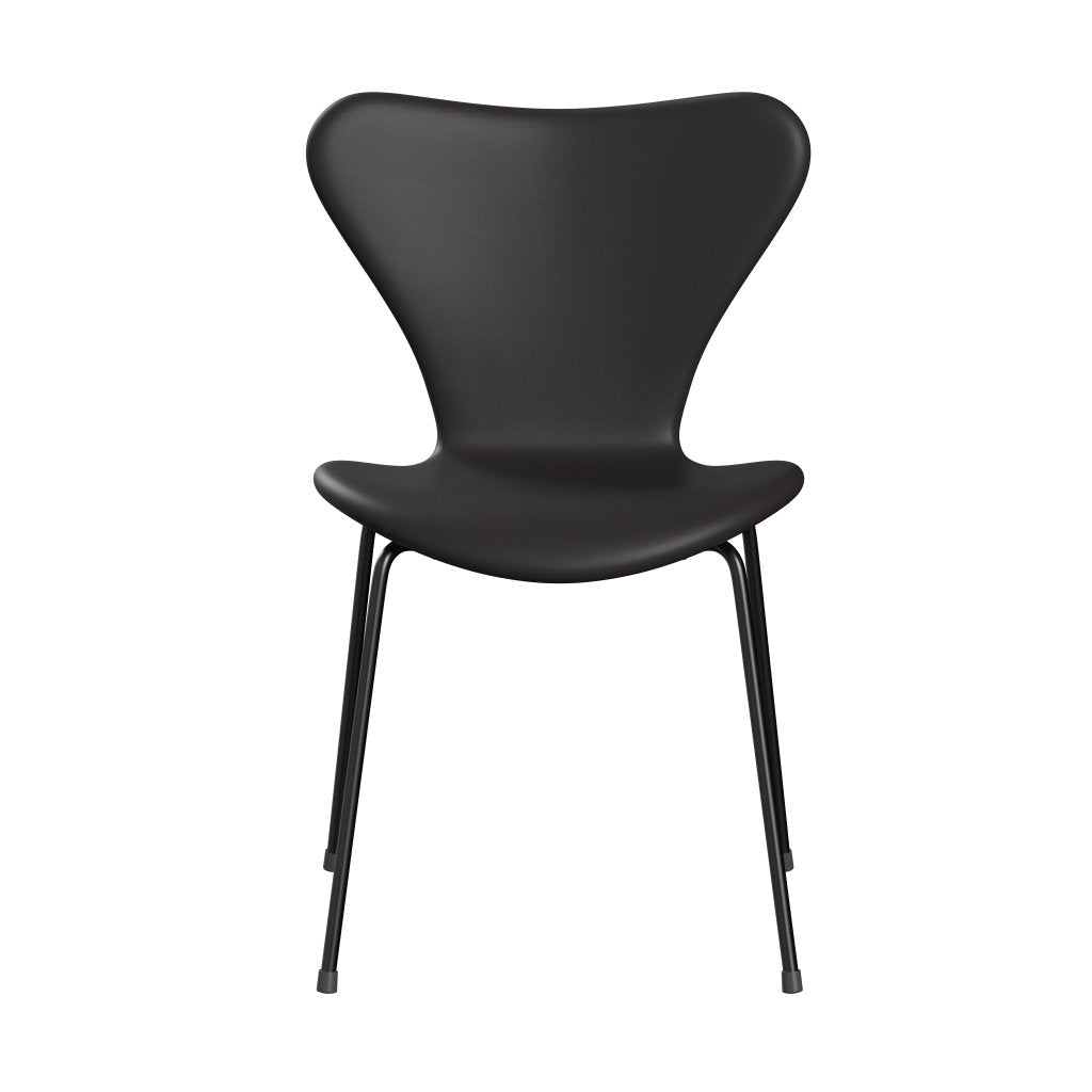 Fritz Hansen 3107 Chair Full Upholstery, Black/Soft Black Brown